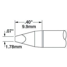 Metcal Pájecí hrot, číslo modelu: SSC 1.78 mm 9.9 mm 30 ° Sekáč, pro použití s: MFR-H6-SSC, SP-HC1