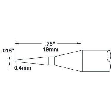 Metcal Pájecí hrot, číslo modelu: SSC 0.4 mm 19 mm 60 ° Kuželovité, pro použití s: MFR-H6-SSC, SP-HC1