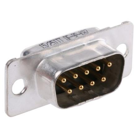 ITT Cannon Konektor D-Sub, řada: D*, počet kontaktů: 9, orientace těla: Rovný, Montáž do panelu Vnější, D-SUB, 1200V, E