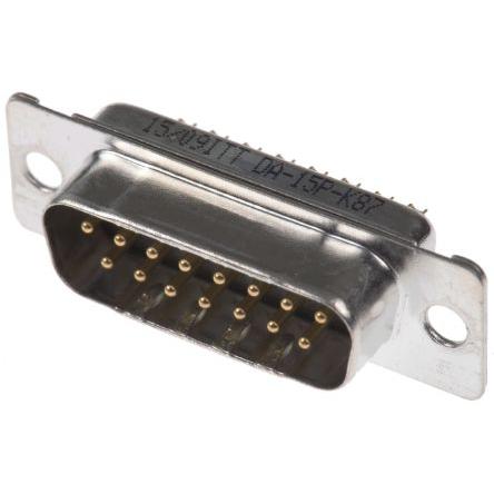 ITT Cannon Konektor D-Sub, řada: D*, počet kontaktů: 15, orientace těla: Rovný, Montáž do panelu Vnější, D-SUB, A,