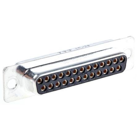 ITT Cannon Konektor D-Sub, řada: D*, počet kontaktů: 25, orientace těla: Rovný, Montáž do panelu Vnitřní, D-SUB, B,