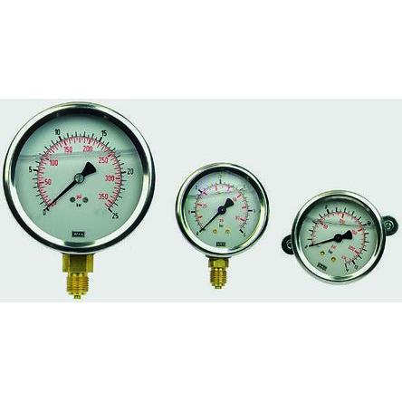 Tlakoměr Vnější 7656056 100 mm G 3/8 Nerezová ocel, 60 °C 40 bar 0 bar WIKA