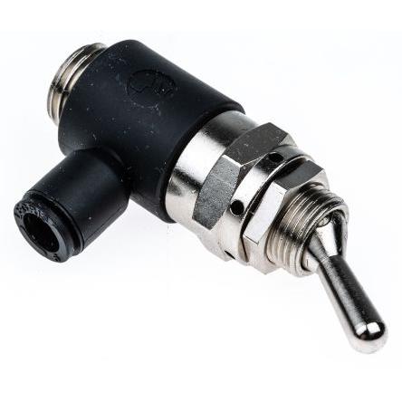 Pneumatický ventil s ručním ovládáním, řada: 7801 Přepínač páčkový G 1/4 G, materiál tělesa: Mosaz, Nylon III B,