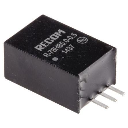 Recom Spínací regulátor, výstup: 5V dc Průchozí otvor 500 mA 72V dc, počet výstupů: 1