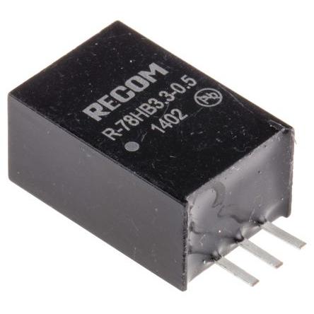 Recom Spínací regulátor, výstup: 3.3V dc Průchozí otvor 500 mA 72V dc, počet výstupů: 1