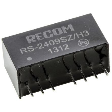 Recom Měnič DC/DC RS, výstup: 9V dc 3 kV dc, Vin 36V dc 222 mA, Vin 9V dc 2 W -40 °C 85 °C Průchozí otvor