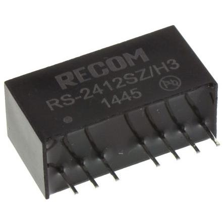 Recom Měnič DC/DC RS, výstup: 12V dc 3 kV dc, Vin 36V dc 166 mA, Vin 9V 2 W -40 °C 85 °C Průchozí otvor