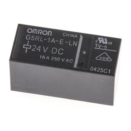Omron Výkonové relé SPST Montáž na plošný spoj 16A 24V dc G5RL