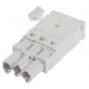 Wieland Konektor pro osvětlení, řada: GST18i3 Kabel Vnější Mini konektor Objímka 16A, IP40 barva Bílá, formát pólů: 3