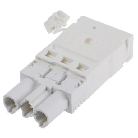 Wieland Konektor pro osvětlení, řada: GST18i3 Kabel Vnější Mini konektor Objímka 16A, IP40 barva Bílá, formát pólů: 3