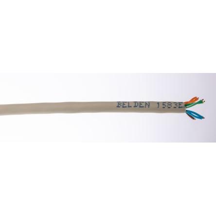 Belden Cat5e Ethernetové kabely, řada: 1583ENH, Šedá, Nízko dýmivý bezhalogenový 100 m, typ pláště: Nestíněný Nestíněný