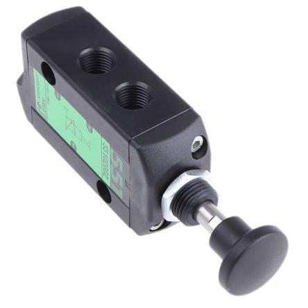 Pneumatický ventil s ručním ovládáním, řada: 551 Tlačítko G 1/4 G, materiál tělesa: Hliník III B, teplotní rozsah: 60