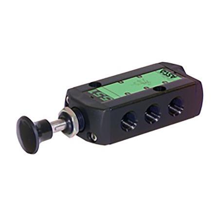 Pneumatický ventil s ručním ovládáním, řada: 551 Tlačítko G 1/4 G, materiál tělesa: Hliník III B, teplotní rozsah: 60