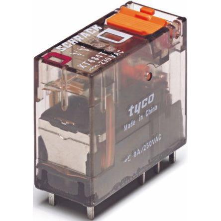 TE Connectivity Výkonové relé DPDT Montáž na plošný spoj 8A 24V ac XT