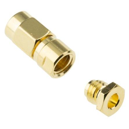 TE Connectivity Koaxiální konektor, řada: SMC Vnější, 50 Ω, orientace těla: Rovný, Kabel Konektor SMC Pájecí, 10GHz 165