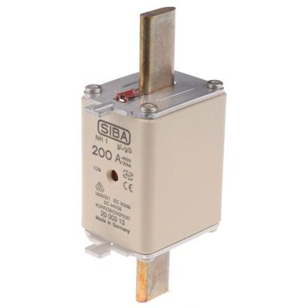Pojistka s centrovanými vývody 200A NH1 gG SIBA 500V ac
