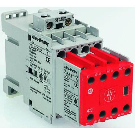 Allen Bradley 2 NO, 3 NC Stykač napětí ve vinutí 230V ac 3pólový 9 A 525V ac 7.5 kW s 5 NO, 3 NC kontakty 24V