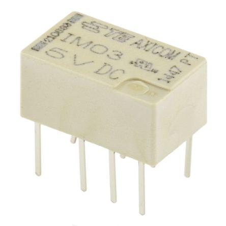 TE Connectivity Signálové relé DPDT Montáž na plošný spoj 2A 5V dc IM