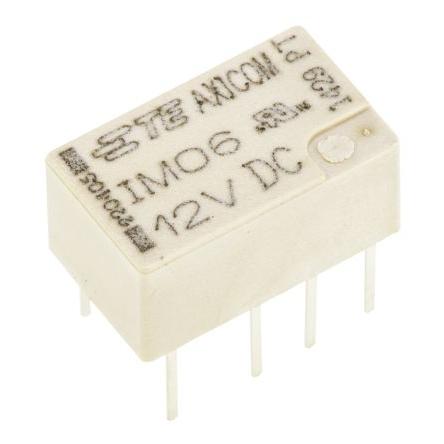 TE Connectivity Signálové relé DPDT Montáž na plošný spoj 2A 12V dc IM