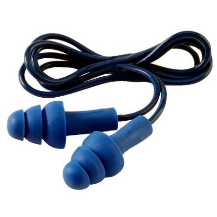 3M E.A.R Ušní zátky, řada: Tracer Opakovaně použitelné, Modrá, Termoplastický elastomer 29 dB CE, EN 352-2 S kovem 50