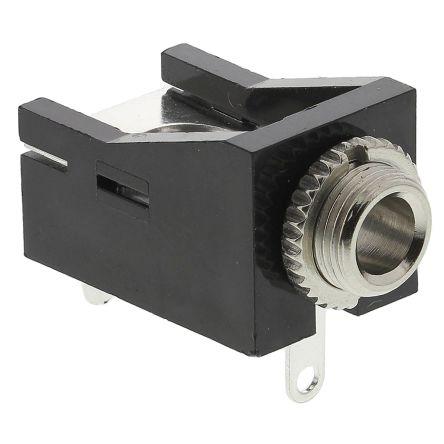 Belden Konektor jack, Montáž na rám, Monofonní Vnější, 3.5 mm 2 4A barva Černá, orientace těla: Rovný, materiál