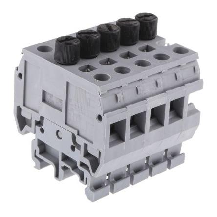 Entrelec Svorkovnice na lištu DIN s pojistkou 1SNA111034R0400, řada: MB, 600V Šedá 10mm², 16 mm² 1 Šroubová Jištěný