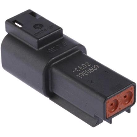 Deutsch Automobilový konektor, počet kontaktů: 2 barva Černá, Vnitřní, Kabel, řada: DT Krimpovací, IP68, IP6K9K