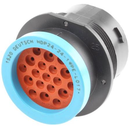 Kulatý konektor, počet kontaktů: 19, Kabel, velikost: 2.39 mm Deutsch, pohlaví kontaktu: Vnější, orientace těla: Rovný