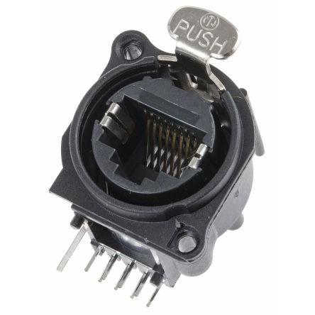 Neutrik Konektor RJ45, řada: EtherCon Vnitřní Kat6, Pravý úhel, Průchozí otvor, počet portů: 1portový