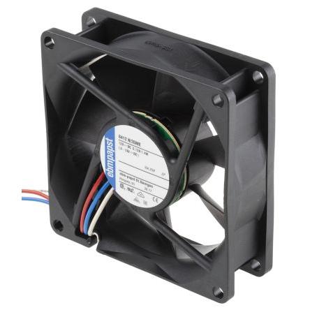ebm-papst Axiální ventilátor, řada: 8400 N, průtok vzduchu: 58 m³/h 1.4 W 12V dc IP68 80 mm 80mm 25 mm