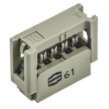 HARTING Konektor IDC, řada: SEK 18 Vnitřní, rozteč: 2.54 mm, počet kontaktů: 10, počet řad: 2, Kabel, IDC, orientace