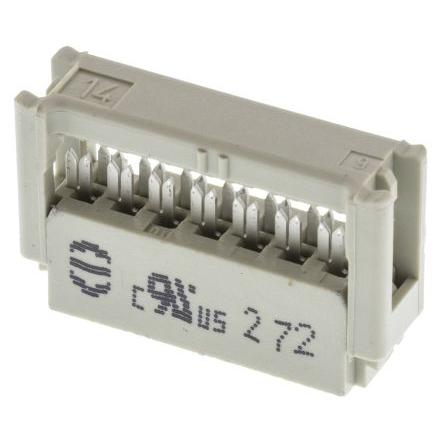 HARTING Konektor IDC, řada: SEK 18 Vnitřní, rozteč: 2.54 mm, počet kontaktů: 14, počet řad: 2, Kabel, IDC, orientace
