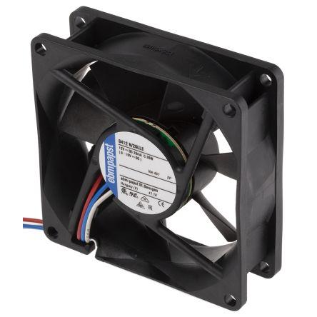 ebm-papst Axiální ventilátor, řada: 8400 N, průtok vzduchu: 20 m³/h 350 mW 12V dc IP68 80 mm 80mm 25 mm