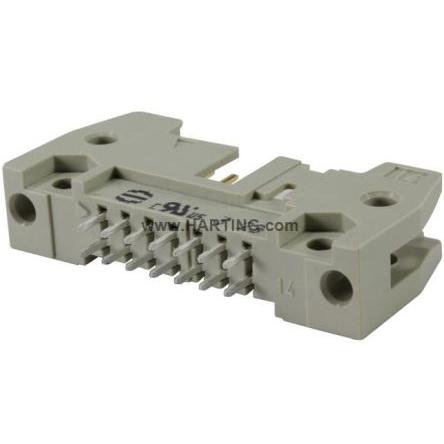 HARTING Konektor PCB, řada: SEK 18, Vodič-deska, počet kontaktů: 64, počet řad: 2, rozteč: 2.54 mm, orientace těla: