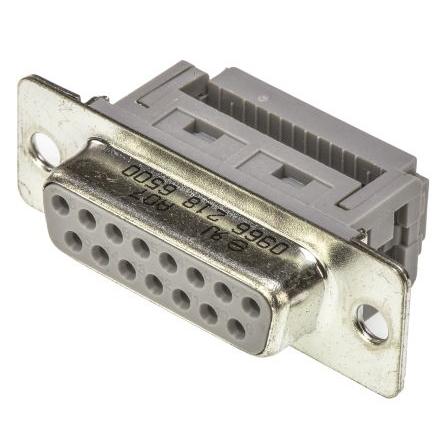 HARTING Konektor D-Sub, řada: D-Sub Standard, počet kontaktů: 15, orientace těla: Pravý úhel 2.77 mm, Kabel Vnitřní,