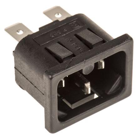 Bulgin Konektor IEC C16, orientace těla: Rovný, Zacvakávací montáž Vnější, 250V 10A
