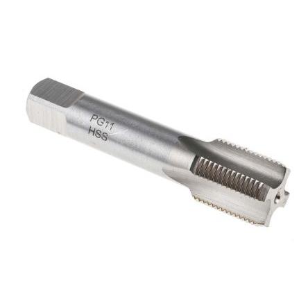 Závitník, HSS Ruční závitník, velikost závitu: PG11-18 PG, celková délka: 80mm, Rovná ploutve RS PRO