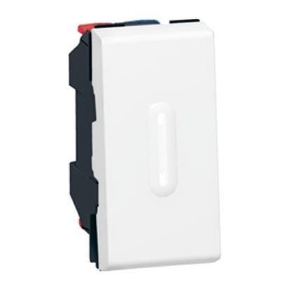 Legrand Tlačítkový spínač IPX1 SPDT Panel Okamžité 45 mm 6A, barva LED: Zelená, Červená 48 V dc 1.5 kV ac
