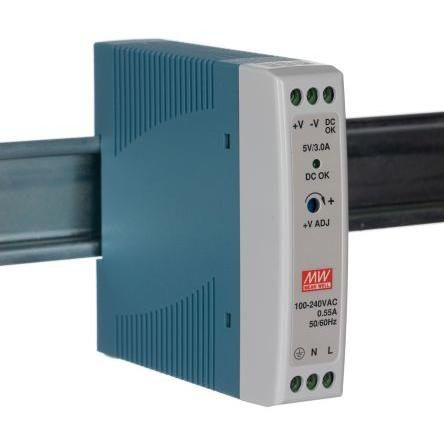 MEAN WELL Napájecí zdroj na lištu DIN MDR, počet výstupů: 1 Spínaný režim 264V ac 3 A St. 5.5V dc DC 20 W