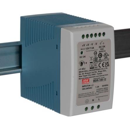 MEAN WELL Napájecí zdroj na lištu DIN MDR, počet výstupů: 1 Spínaný režim 264V ac 7.5 A St. 15V dc DC 100 W