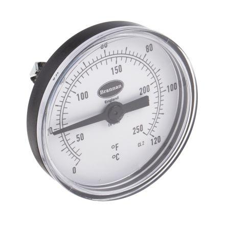 RS PRO Číselníkový teploměr stupnice °C, Fahrenheit, F, rozsah teploty: 120 °C