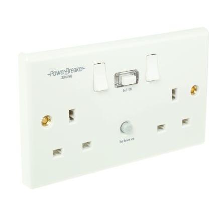Zásuvka RCD PowerBreaker H Spínací proud 13A Pasivní Powerbreaker 2 230V ac Polykarbonát Povrch Spínací proud IP40 Bílá