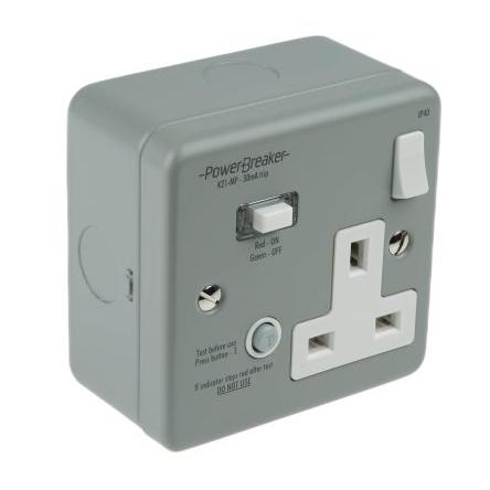 Zásuvka RCD PowerBreaker H Spínací proud 13A Pasivní Powerbreaker 1 230V ac Plastové, Samozhášecí polyolefin, Kov Povrch