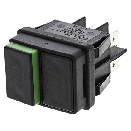 RS PRO Tlačítkový spínač IP40 DPDT Panel Blokování 30.8 mm 16A 1.5 kV ac