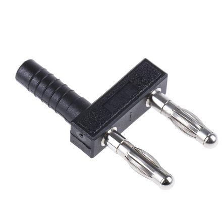 Staubli Banánek, 4 mm, 30 V, 60V dc, 32A, Černá, Vnější, materiál kontaktu: Mosaz, délka: 43 mm, pokovení kontaktu: Nikl
