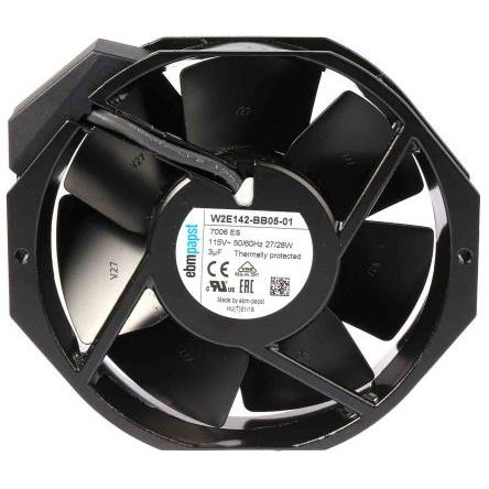 ebm-papst Axiální ventilátor, řada: W2E142, průtok vzduchu: 330 m³/h 28 W 115V ac 235 mA IP22 150 mm 172mm 38 mm