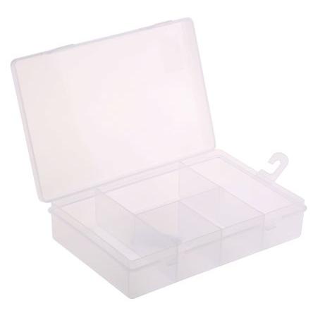 Přihrádková krabice 5 přihrádek Průhledné, Polypropylen 40 mm x 181mm x 125 mm RS PRO