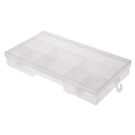 Přihrádková krabice 9 přihrádek Průhledné, Polypropylen 38 mm x 245mm x 143 mm RS PRO