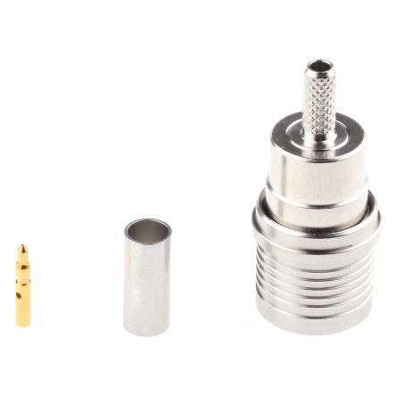 Radiall Koaxiální konektor, řada: QMA Vnější, 50 Ω, orientace těla: Rovný, Kabel Konektor QMA Přepážka Krimpovací, 6GHz