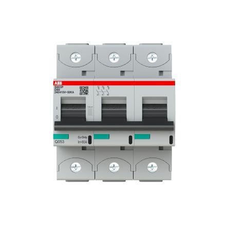 ABB Miniaturní jistič, rozsah: S800N 3pólový 80A vypínací výkon 36 kA, charakteristika: Typ D, rozsah: High Performance